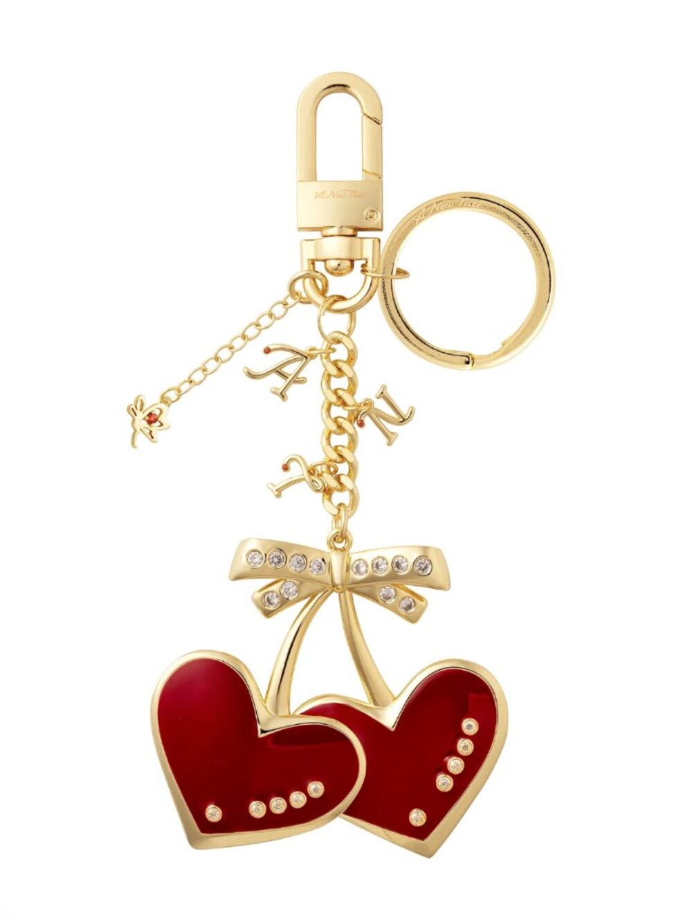 Be My Cherie Bag Charm and Key Holder 18k gold plated cherry heart red cute